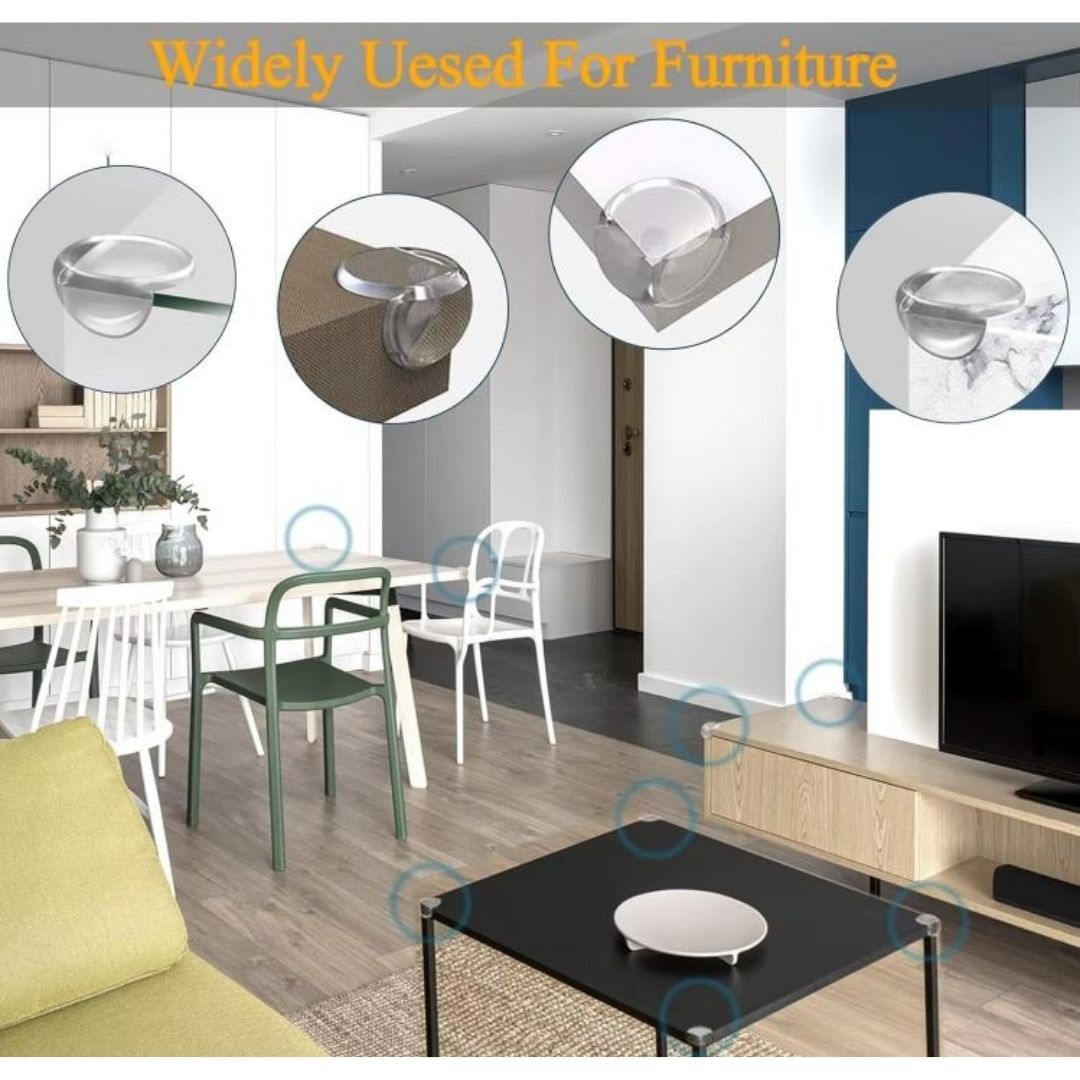T-Shape Transparent Baby Corner Protectors – 3-Sided Silicone Furniture Edge Guards with Strong Adhesive Clear Anti-Collision Bumpers for Tables Desks & Cabinets (4/8/12/16 PCS) Safety Cushion Gift