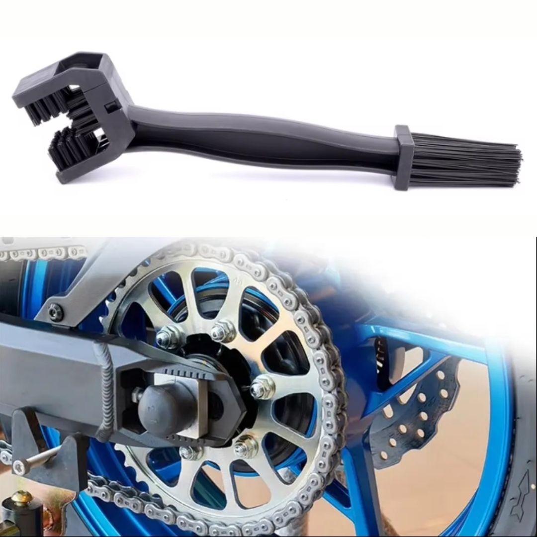 3 Sided Bike & Motorcycle Chain Cleaning Brush Tool Crankset & Chain Maintenance Scrubber ABS Nylon Durable Multi-Use Bicycle Motorbike ATV Quad Dirt Cycling Kit Big Triple