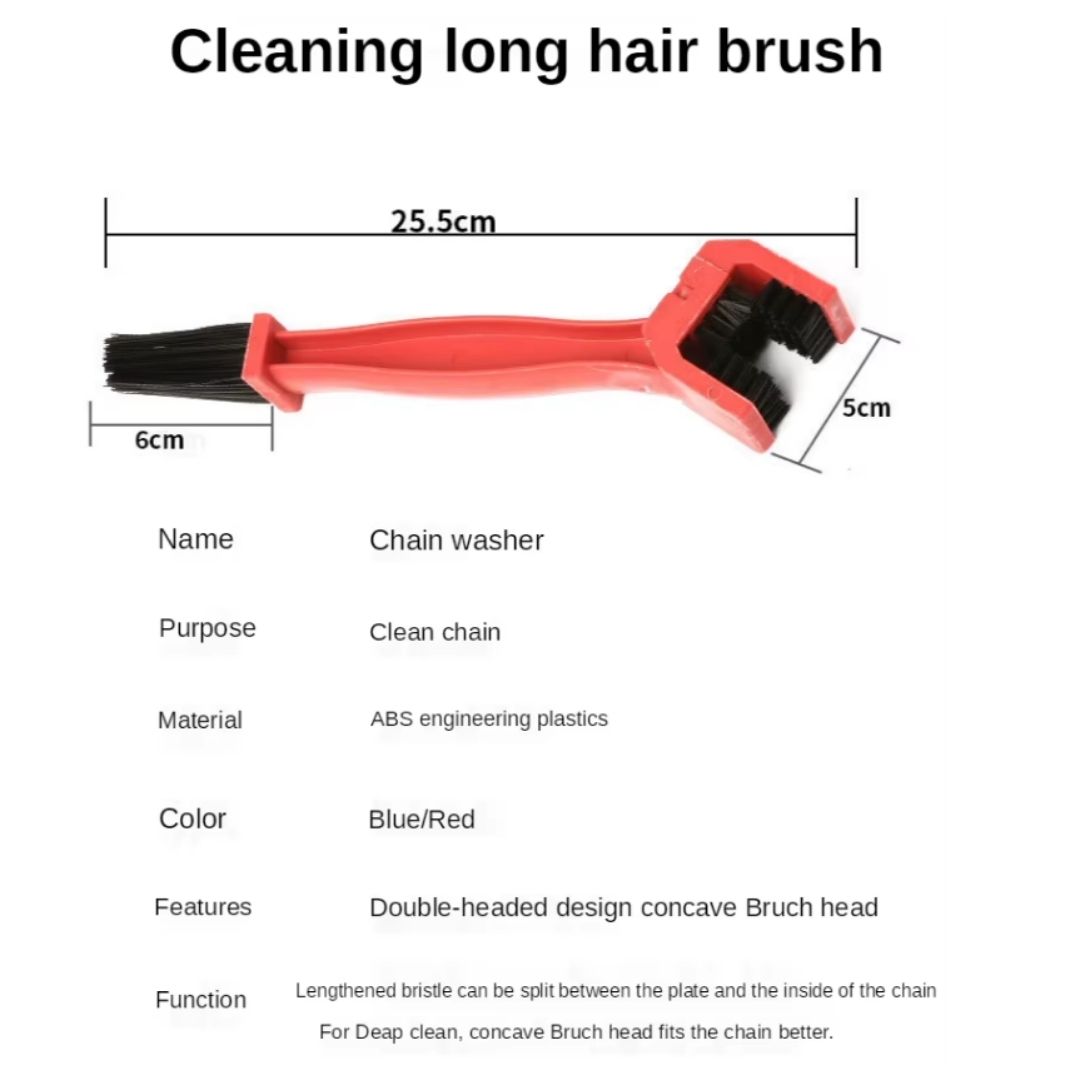 3 Sided Bike & Motorcycle Chain Cleaning Brush Tool Crankset & Chain Maintenance Scrubber ABS Nylon Durable Multi-Use Bicycle Motorbike ATV Quad Dirt Cycling Kit Big Triple