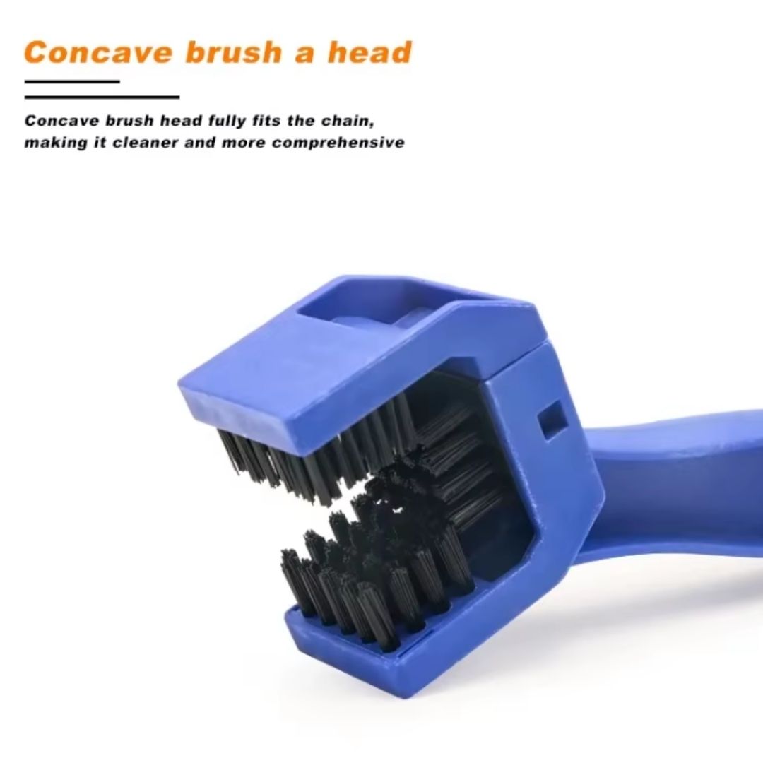 3 Sided Bike & Motorcycle Chain Cleaning Brush Tool Crankset & Chain Maintenance Scrubber ABS Nylon Durable Multi-Use Bicycle Motorbike ATV Quad Dirt Cycling Kit Big Triple