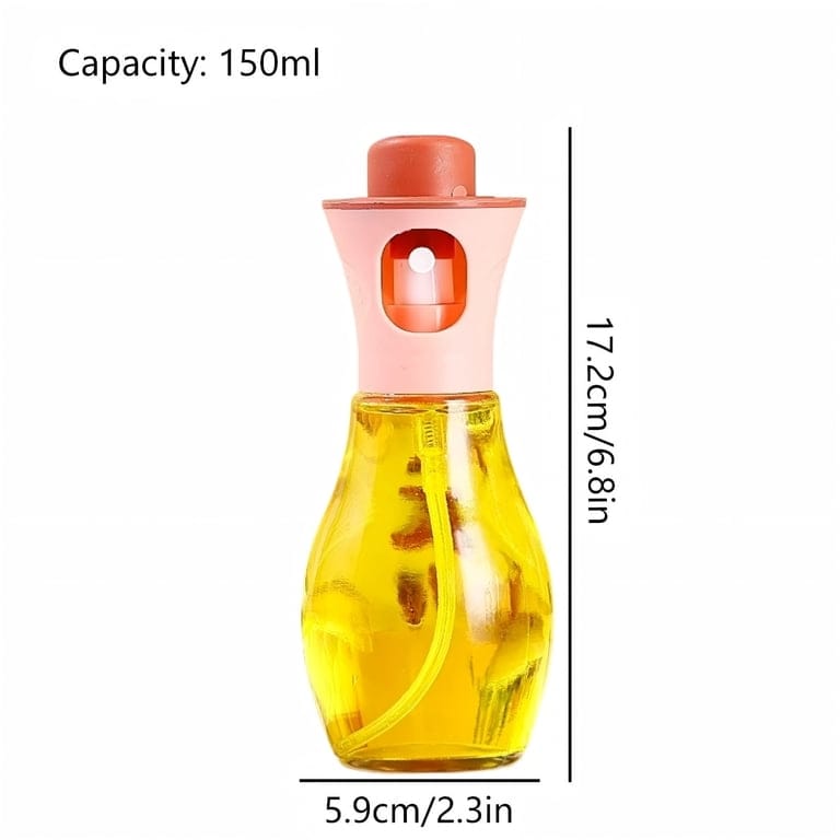 Round Glass Oil Sprayer Bottle Leakproof Food Grade Oil Spray Dispenser for Cooking Baking BBQ Salad Kitchen Spray Bottle