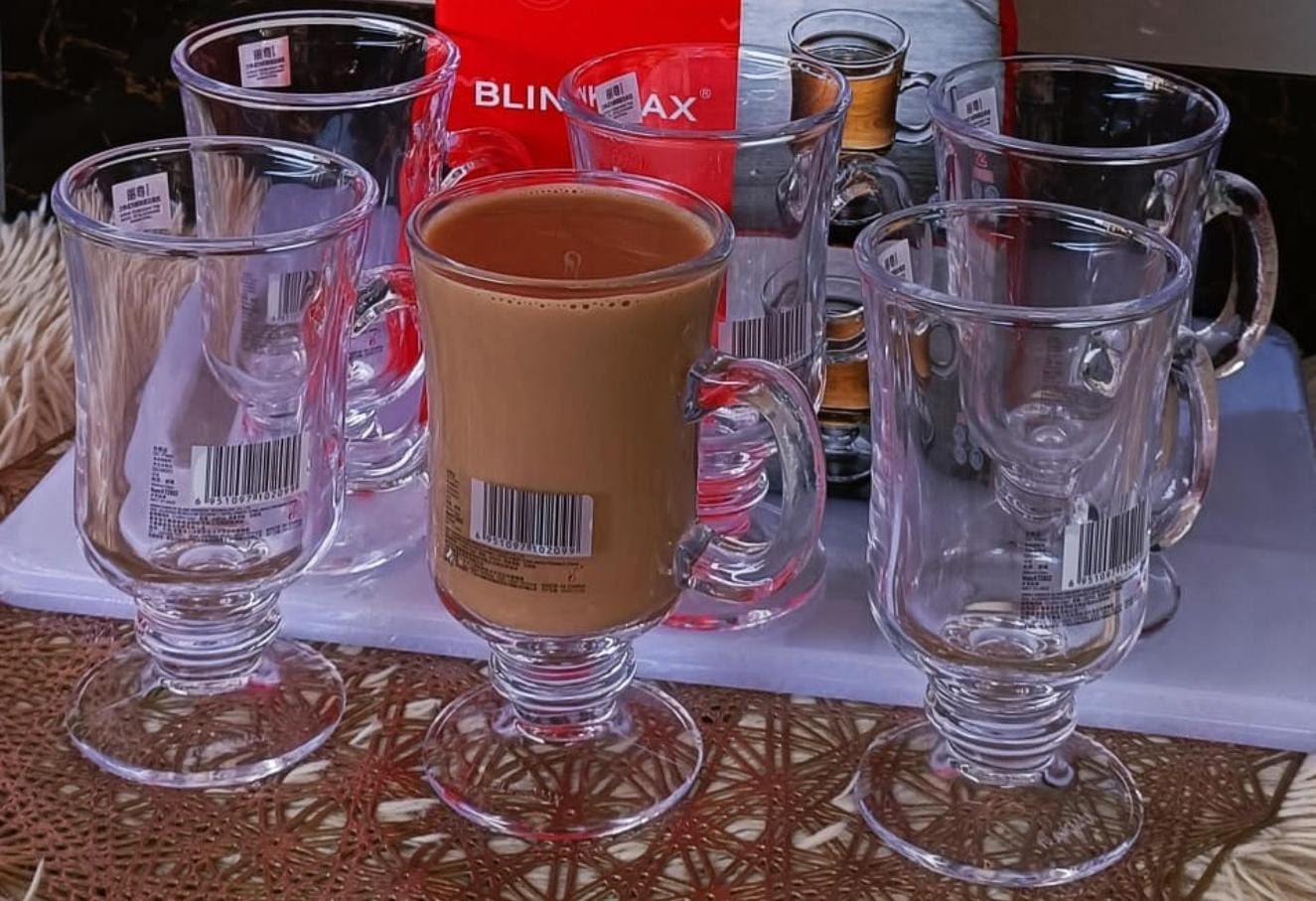 Irish glasses Heat-resistant Thickened glass transparent Irish coffee glass cup Per set of 6pcs