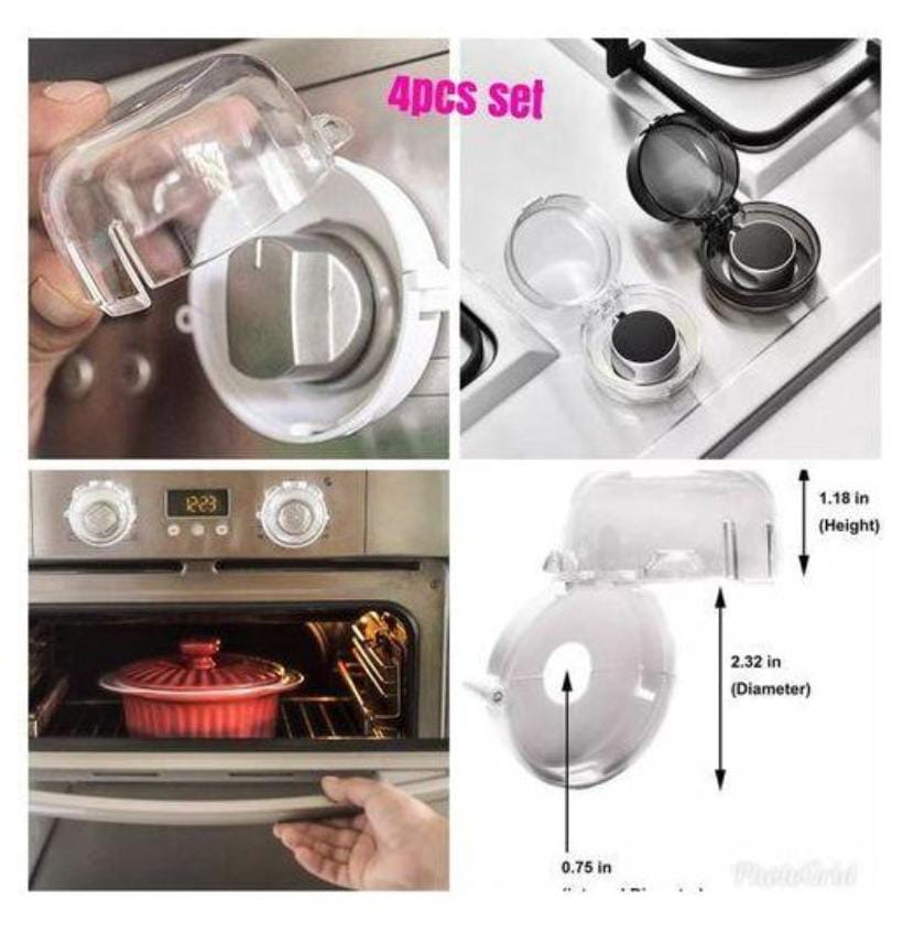4pcs Gas Stove Switch Protective Cover - Clear Minimalist Kitchen Gas Knob Cover for Safety & Cleanliness