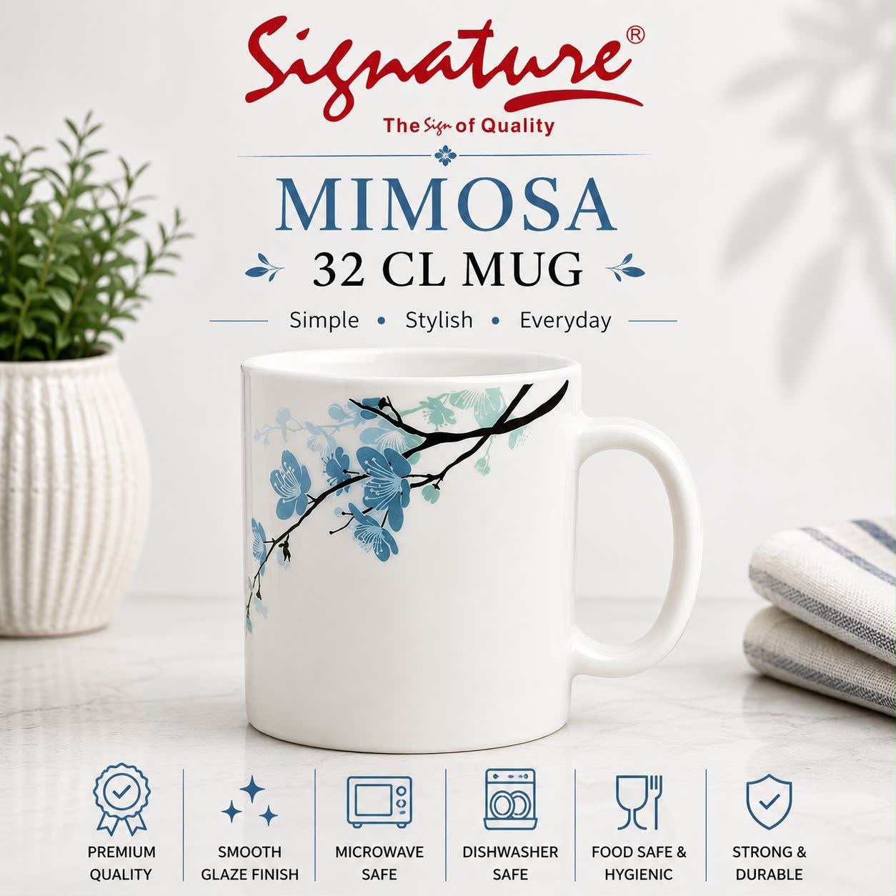Signature Set of 6 Cups Make In India, Made of fine quality ceramic, Actual Image Captured This simple and inspiring style will delighted your every gathering event in your home