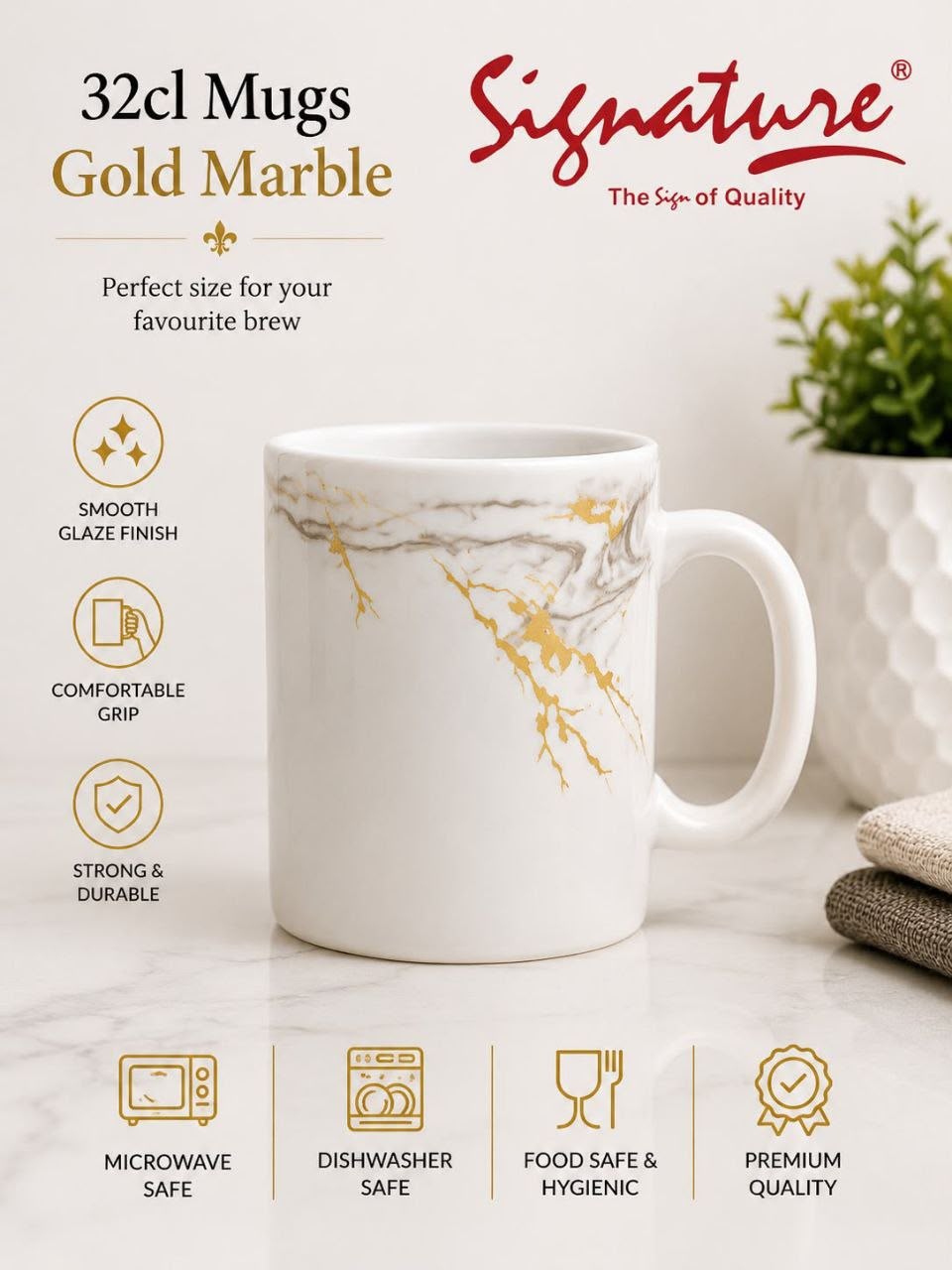 Signature Set of 6 Cups Make In India, Made of fine quality ceramic, Actual Image Captured This simple and inspiring style will delighted your every gathering event in your home