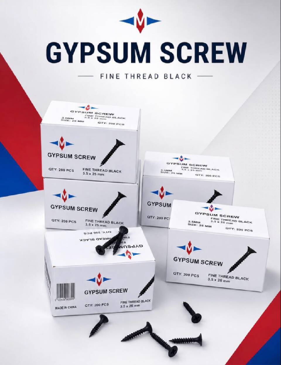 ON STOCK💫💫100 Pieces Gypsum Screw Fine Threaded Black 3.5*25 🔥🔥Self-tapping screws are used for joining materials without pre-drilled holes, though a pilot hole can be helpful.