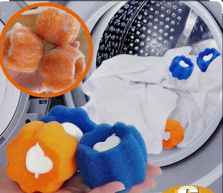 10-Piece Reusable Lint and Pet Hair Remover Laundry Balls – Premium Flower-Shaped Washing Machine Cleaning Sponge Balls Set for Clothes Care