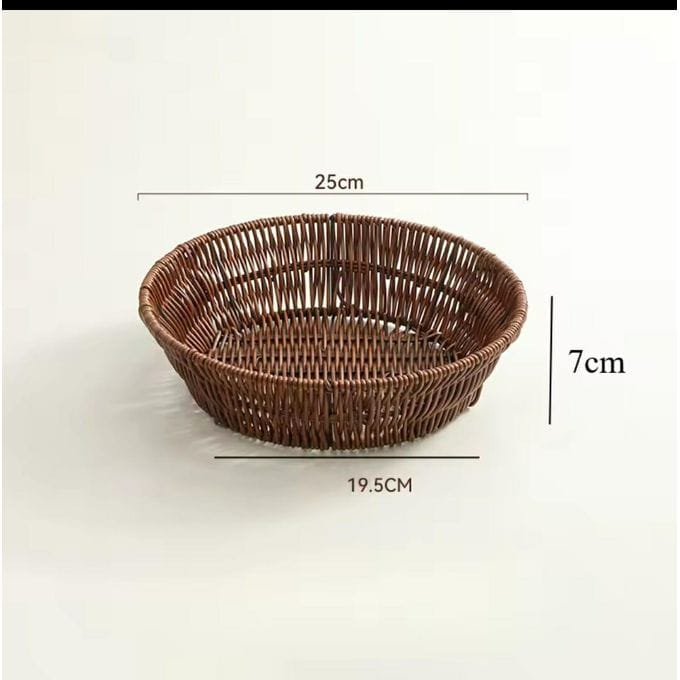 Woven basket Multi-purpose water proof Reed woven baskets, Durable and good quality Storage Baskets Rattan Wicker Basket Hand-Woven Basket Fruit Tea Snack Bread