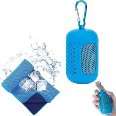 PORTABLE SPORTS QUICK DRY COOL TOWEL IN SILICONE POCKET QUICK DRY MICROFIBER TOWEL - PERFECT FOR BACKPACKING, YOGA, TRAVEL, CAMPING, SPORTS & MORE - SUPER ABSORBENT