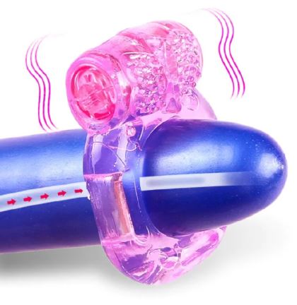 Vibrating Ring Mens Delay Ejaculation  & Penis ring -  Pink view 2