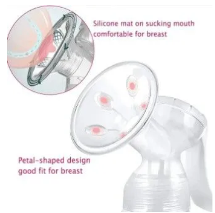 Healthy Manual Breast Pump for Breastfeeding Mothers + Free Baby Bottle Cap & 30pcs Breast Milk Storage Bags | Portable, Hygienic, BPA-Free, Strong Suction, Comfortable Breastfeeding Solution