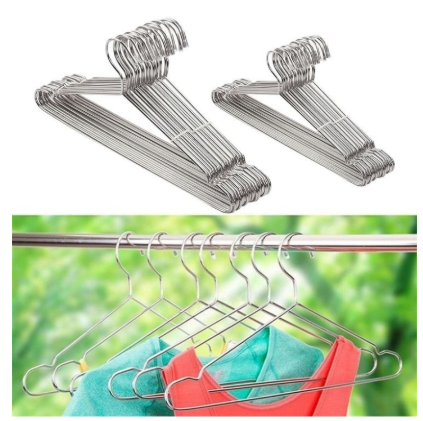 Heavy duty stainless steel hangers 3mm thick metal hangers long lasting
Silver stainless steel hangers. Strong long lasting stainless steel hanger