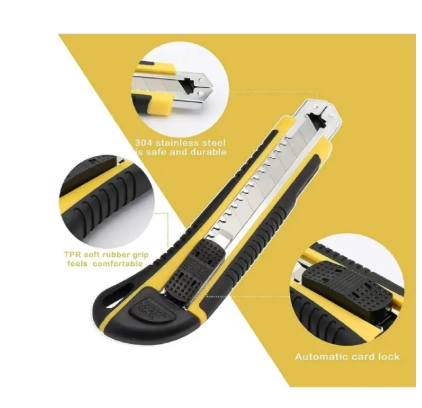 Utility Knife, Retractable Box Cutter with Blade Included,TPR Handle, ABS Body and Stainless Blade Slot Utility Knife, Retractable Box Cutter with Blade Included,TPR Handle, ABS Body and Stainless