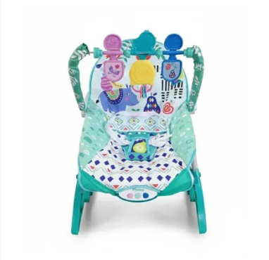 Momeasy 2-in-1 Baby Rocker & Stationary Chair – Soothing Vibrations & Music | Newborn to Toddler | Adjustable Feeding & Sleeping Seat