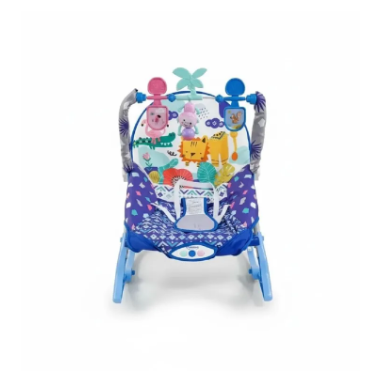 Momeasy 2-in-1 Baby Rocker & Stationary Chair – Soothing Vibrations & Music | Newborn to Toddler | Adjustable Feeding & Sleeping Seat