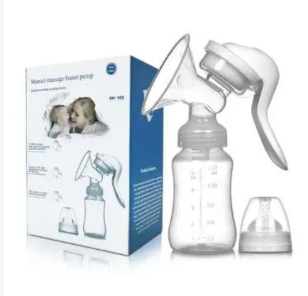 Manual Breast Pump Dual Purpose with Milk Bottle and Storage Cup BPA Free Comfortable Suction Easy to Clean Breastfeeding Pump for Nursing Mothers