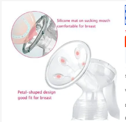 Manual Breast Pump Dual Purpose with Milk Bottle and Storage Cup BPA Free Comfortable Suction Easy to Clean Breastfeeding Pump for Nursing Mothers