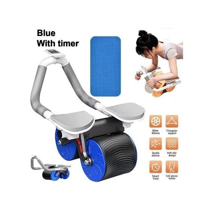 Ab Wheel, Ab Abdominal Exercise Roller With Extra Thick Knee Pad Mat, Automatic Rebound Abdominal Wheel For Core And Abdominal Strength Training, Home Gym Handy Workout Equipment