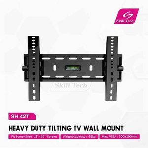 SH 42T Heavy Duty Tilting Tv Wall Mount Bracket 15" -49" Inches