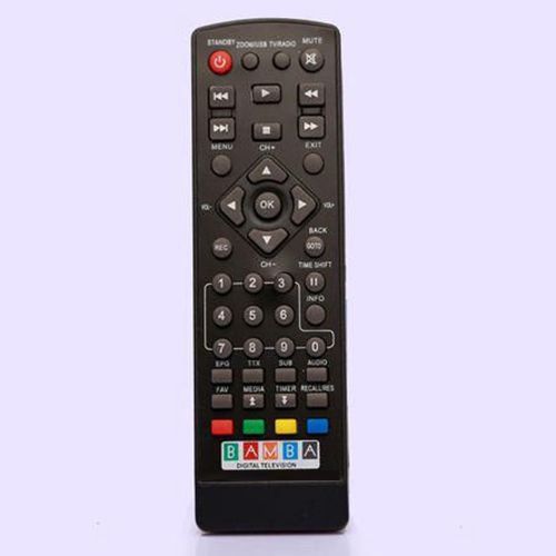 Bamba Remote Control For DecoderUniversal Bamba Digital Receiver Remote Control for all operation, operate your CA1 or CA2 decoder remotely switching power on and off setting and program and volume ch