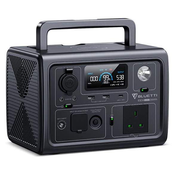 BLUETTI EB3A 268Wh|600W LiFePO4 Portable Power Station with  AC & DC Output for Power Outages Emergencies and Outdoor Campings