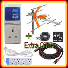OFFER MK Fridge Guard+ Digital TV Aerial Antenna + Free 4 Way Power Extension, Hdmi Cable