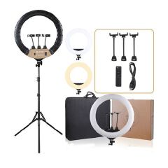 18 Inch 45cm 45W CE Remote Control Dimmable Live Video Makeup LED Photographic Ring Fill Light With 2.1m Tripod Stand