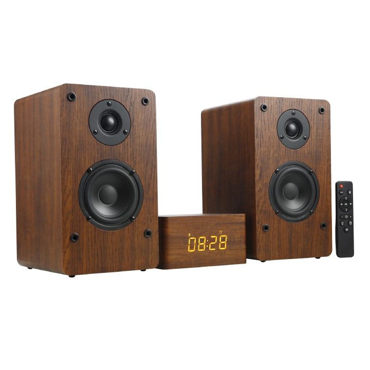 High Power Grain Bookshelf Speakers Wooden Tv  Bluetooth Speaker Home Theater System D12.1 Multimedia Pc Speakers Computer Active Wooden Blue Tooth Speaker Hi-fi Audio System Surround Wireless