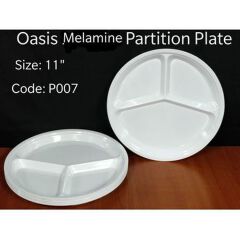 Generic 6 Pcs Deluxe Melamine Partition Dinner Lunch Plates White as picture