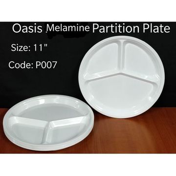 Generic 6 Pcs Deluxe Melamine Partition Dinner Lunch Plates White as picture