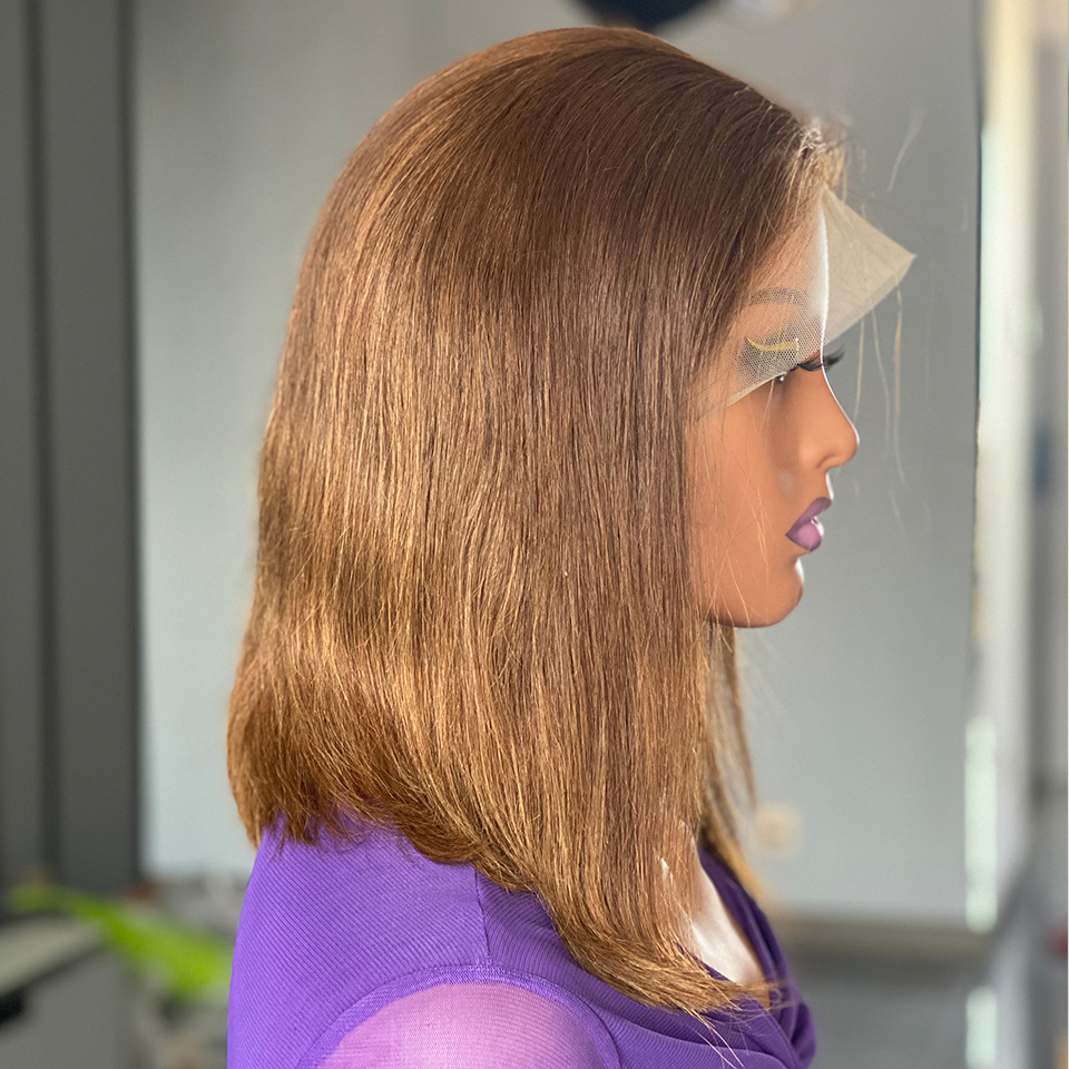 Chocolate Brown Bob Frontal Human Hair wigs