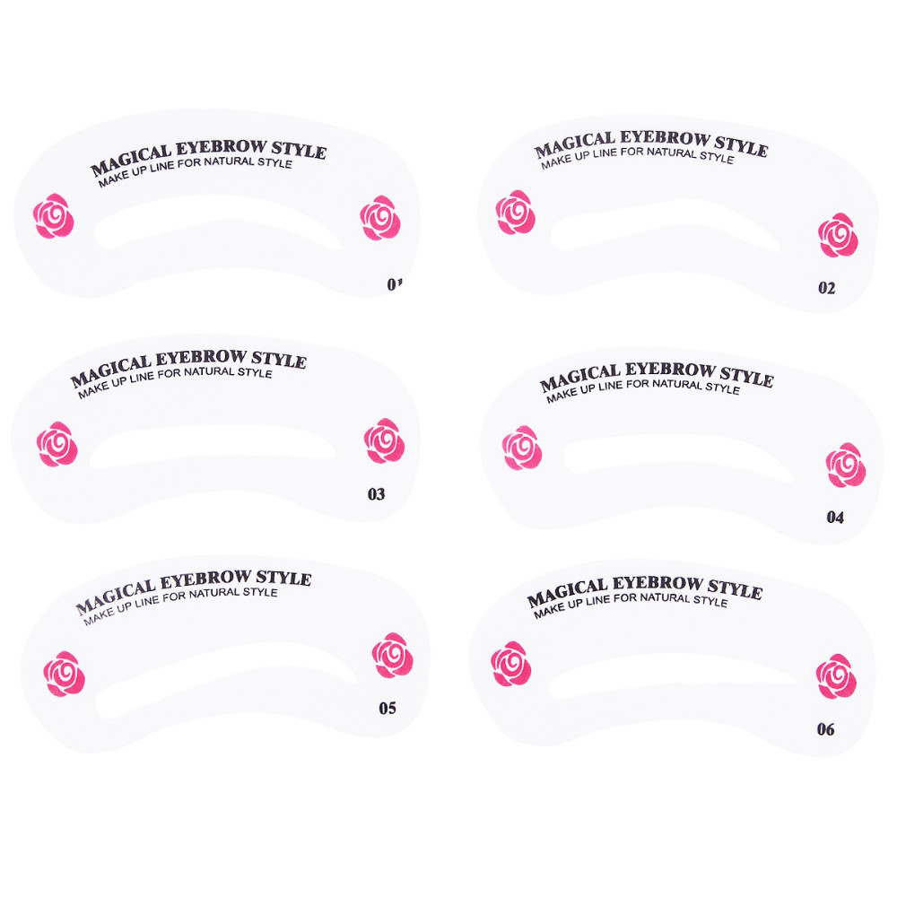 24 Pcs Pro Reusable Eyebrow Stencil Set Eye Brow Styling Shaping Grooming Template Card Easy Makeup