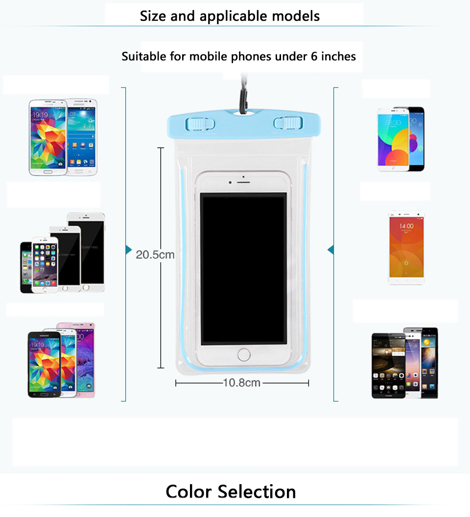 Waterproof Pouch Dry Case Cover For Universal 4.8"-6.0" Phone Camera Mobile Phone Water proof Bags