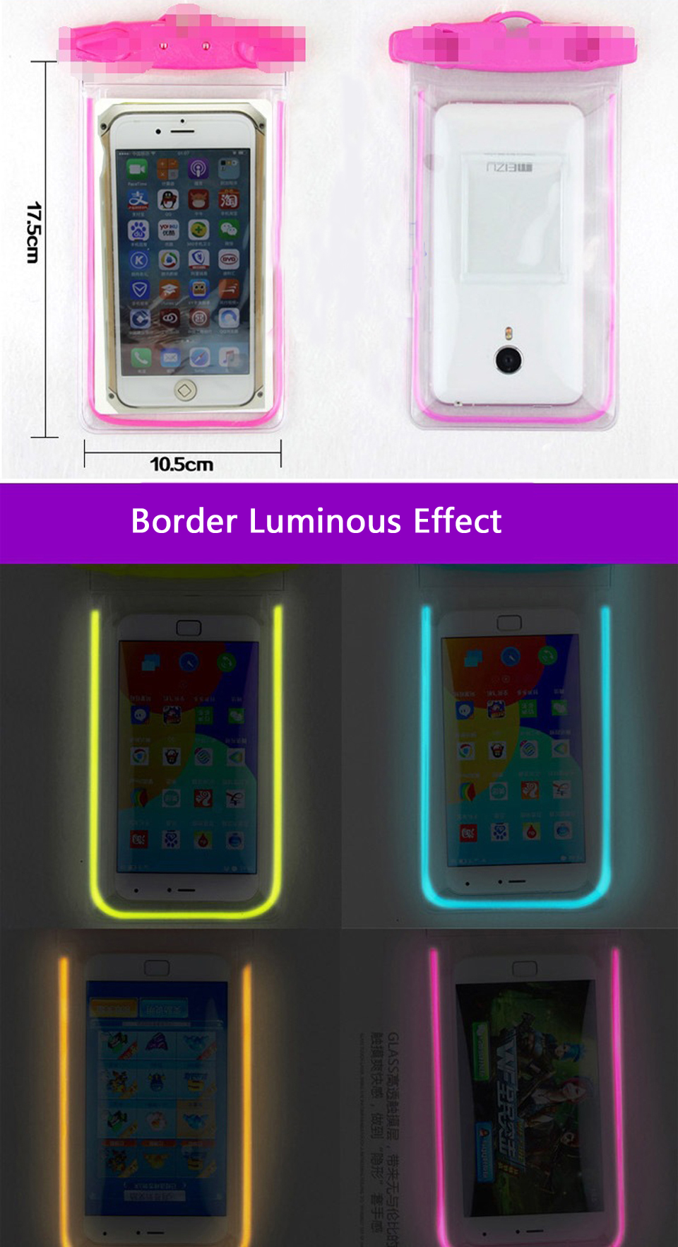 Waterproof Pouch Dry Case Cover For Universal 4.8"-6.0" Phone Camera Mobile Phone Water proof Bags
