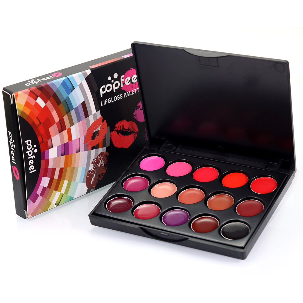 15 Colors Lipstick Mini Palette Set Waterproof Non-stick Cup Batom Colorful Sexy Pigment Maquiagem