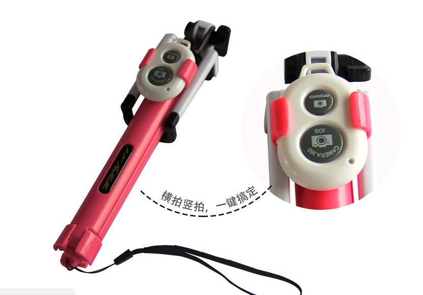 Bluetooth Shutter Selfie Stick + Tripod Monopod Sticks Remote Control Stand Holder bluetooth button