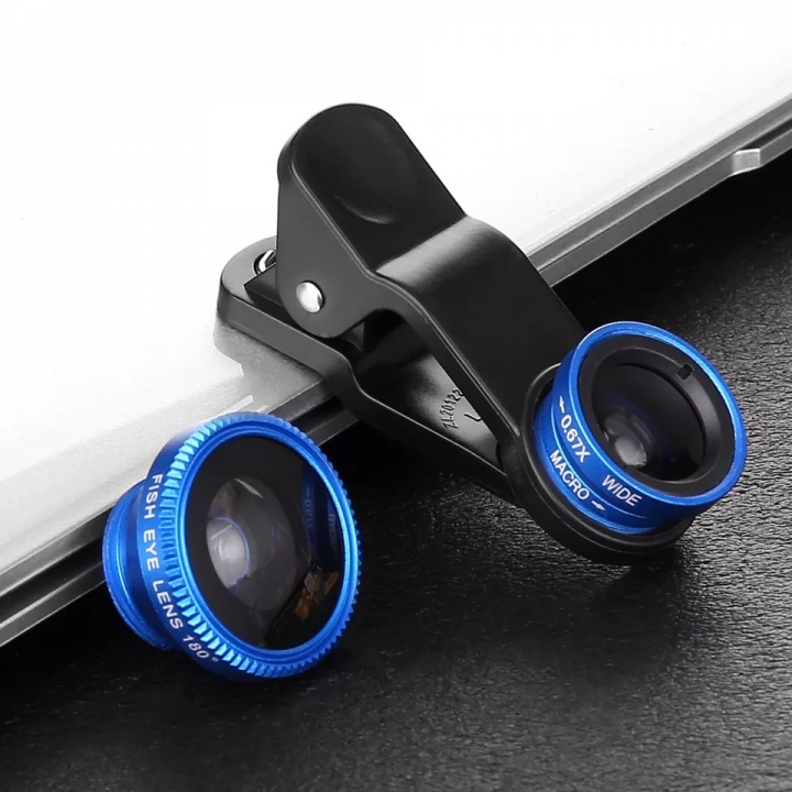 Universal Fish Eye 3in1 + Clip Fisheye Smartphone Camera Lens Wide Angle Macro Mobile Phone Lents