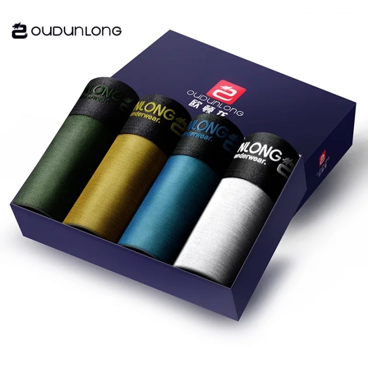 Pouch Men's Boxer Shorts 4pcs/lot Comfortable Men Underwear Sexy Solid Multi-Colors Male Boxer