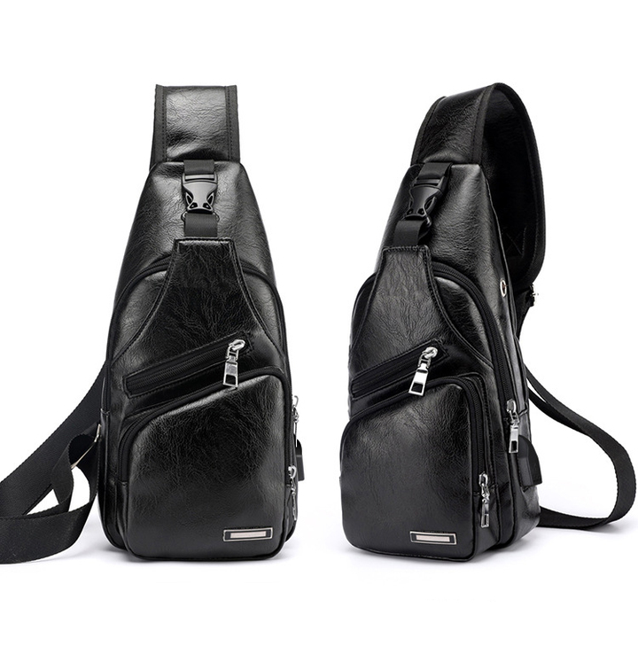 Men's Crossbody Bags Men's USB Chest Bag Designer Messenger bag Leather Shoulder Bags