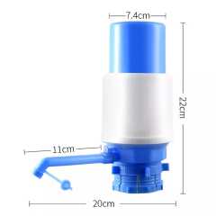 Hand-Press Portable Water Bottle Dispenser Manual Pump WHITE/BLUE