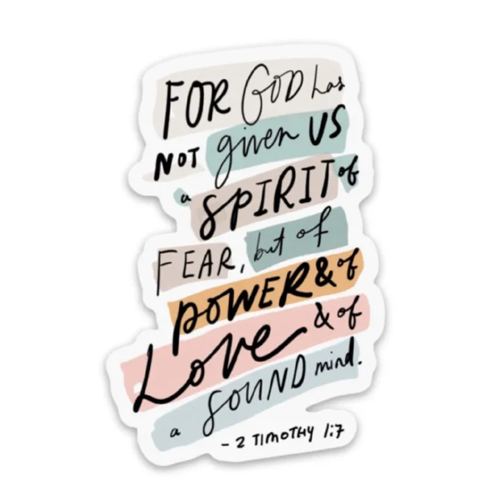 Faith Based Bible Scripture Phone Case Stickers, Peel amd Stick,  Christian stickers Religious decals about Jesus, God, religion, bible verse | 2 Timothy 1:7  For God has not given us a spirit of fear