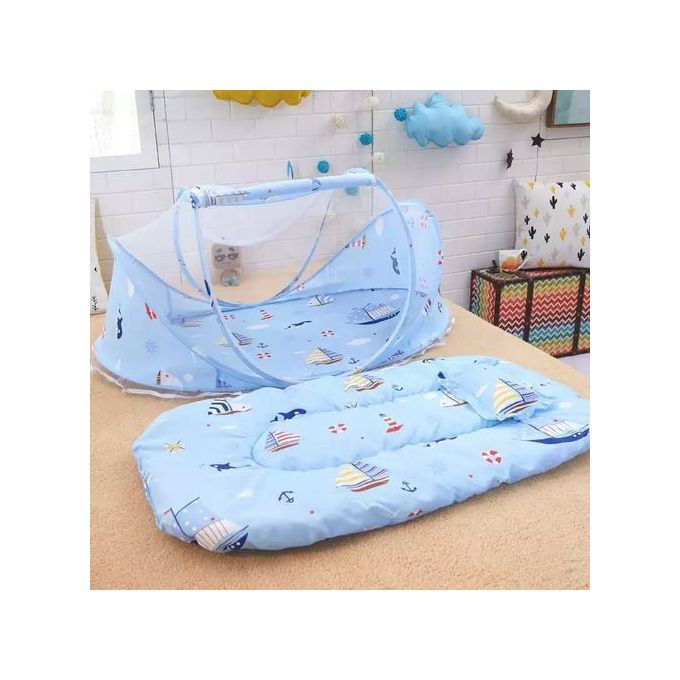 Fashion Baby Portable Folding Cushioned Mosquito Baby Net Crib(0-2y)