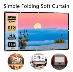 Multi Size Optional Projector Screen, Foldable Without Creases, Easy to Install, Easy to Carry, Long service life, Outdoor high-definition projector screen for movies