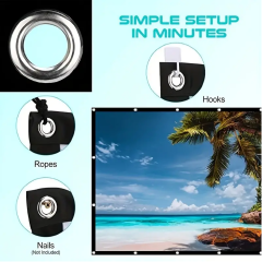Multi Size Optional Projector Screen, Foldable Without Creases, Easy to Install, Easy to Carry, Long service life, Outdoor high-definition projector screen for movies