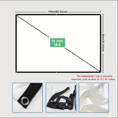 Multi Size Optional Projector Screen, Foldable Without Creases, Easy to Install, Easy to Carry, Long service life, Outdoor high-definition projector screen for movies