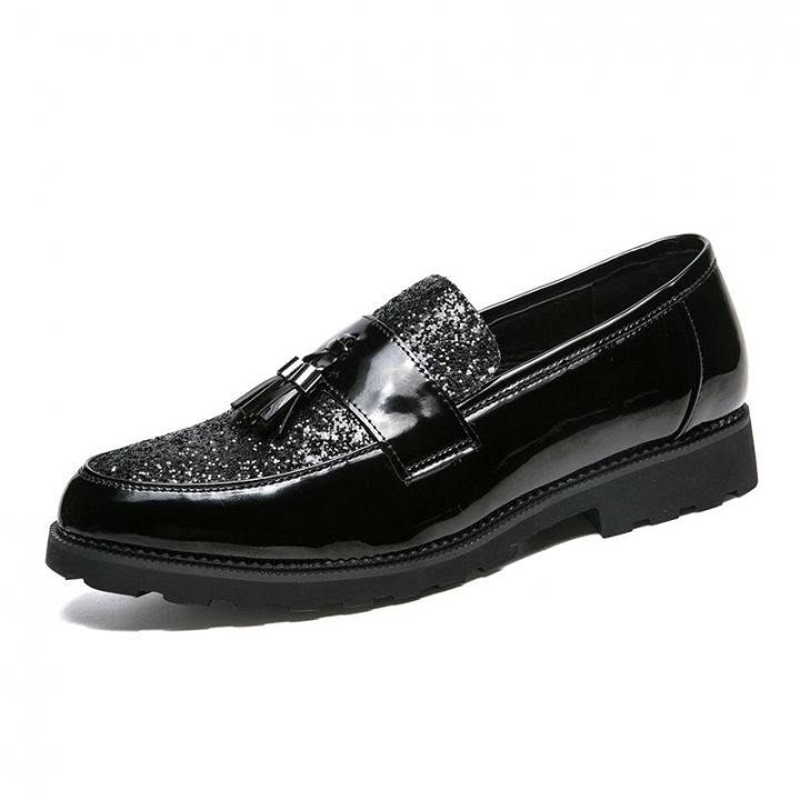 Fashion Tassel Pointed Leather Business Shoes Men Soft Leisure Dress Oxford Formal Office Slip-on