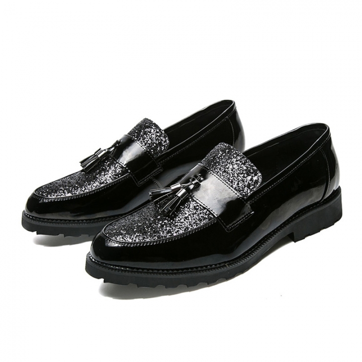 Fashion Tassel Pointed Leather Business Shoes Men Soft Leisure Dress Oxford Formal Office Slip-on