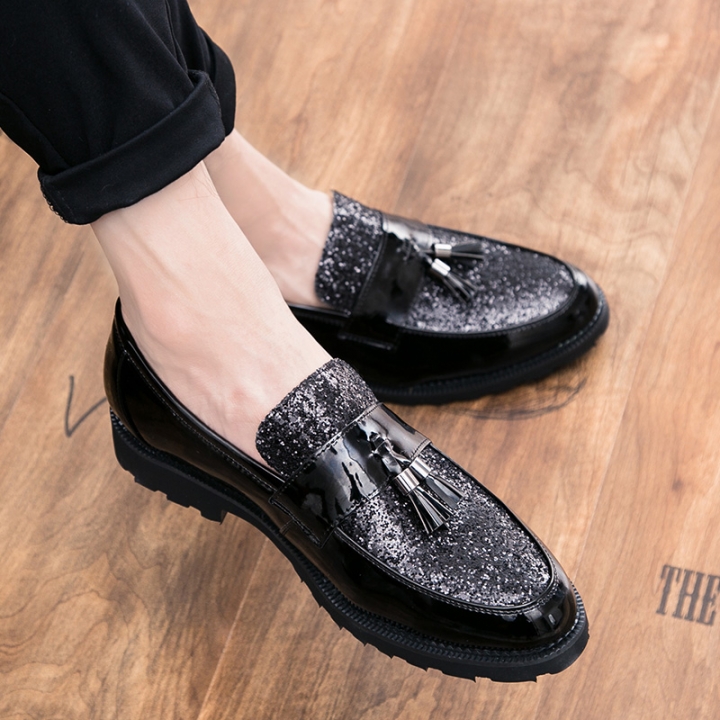 Fashion Tassel Pointed Leather Business Shoes Men Soft Leisure Dress Oxford Formal Office Slip-on