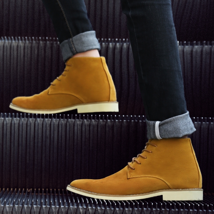 Men Fashion Boots Pointed Leather Lace-up Business Formal Oxford Office Casual Flat British Work