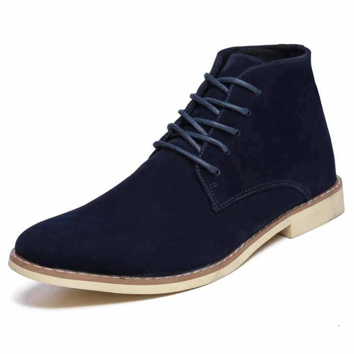 Men Fashion Boots Pointed Leather Lace-up Business Formal Oxford Office Casual Flat British Work